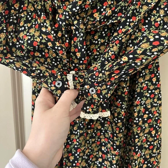 Doen NWOT Eugenie Black Floral Dress - Size XS - Picture 9 of 10